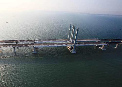World's longest cross-sea bridge opens in Qingdao