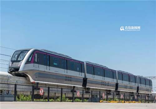 China's first permanent magnet straddled monorail train rolls off assembly line