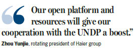 UNDP and Haier work for healthy water