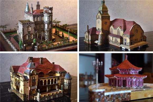 Shell-made miniature architectural models of Qingdao